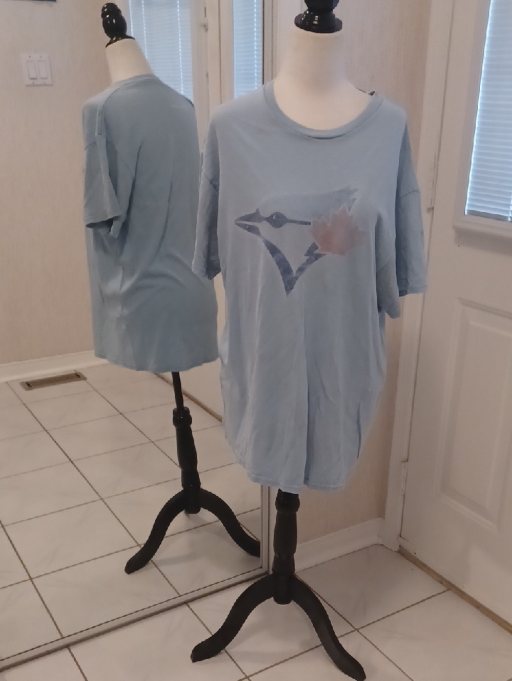 $4 Add-on Toronto Blue Jays Faded Light Blue Crewneck Tee - Size Large
